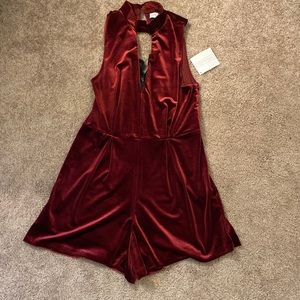 Velvet High neck Romper